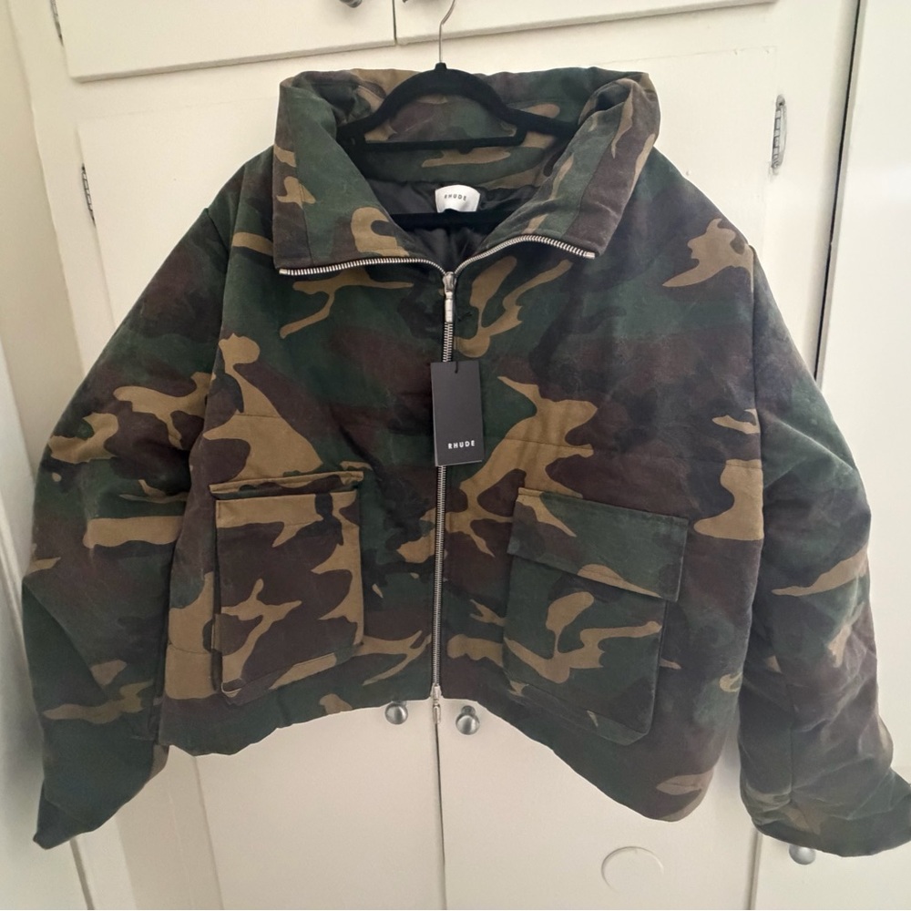 Rhude Green and Brown Camouflage Jacket